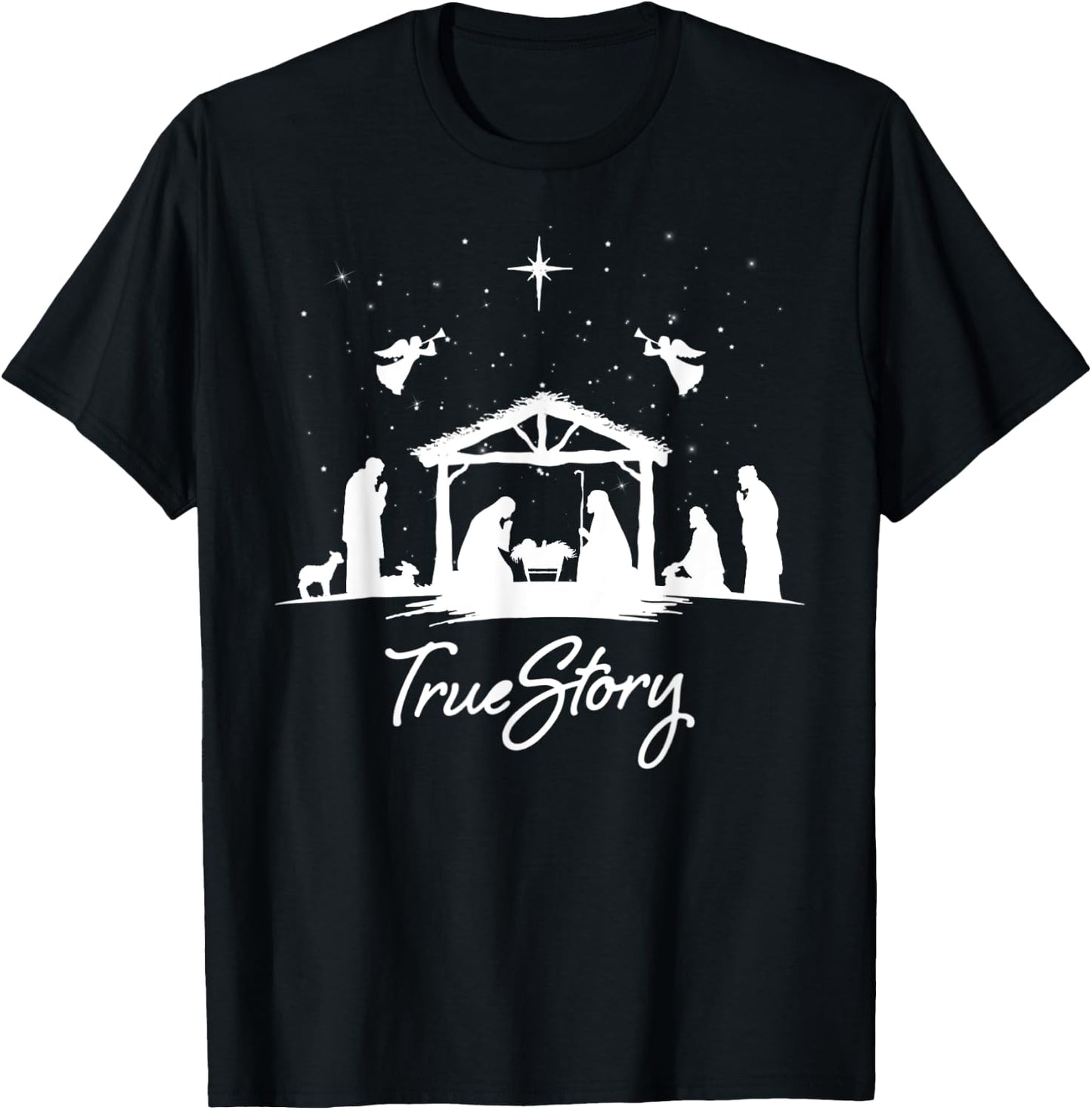 True Story Christmas Nativity Jesus Christian Men Women Kids T-Shirt - T-Shirt | Black