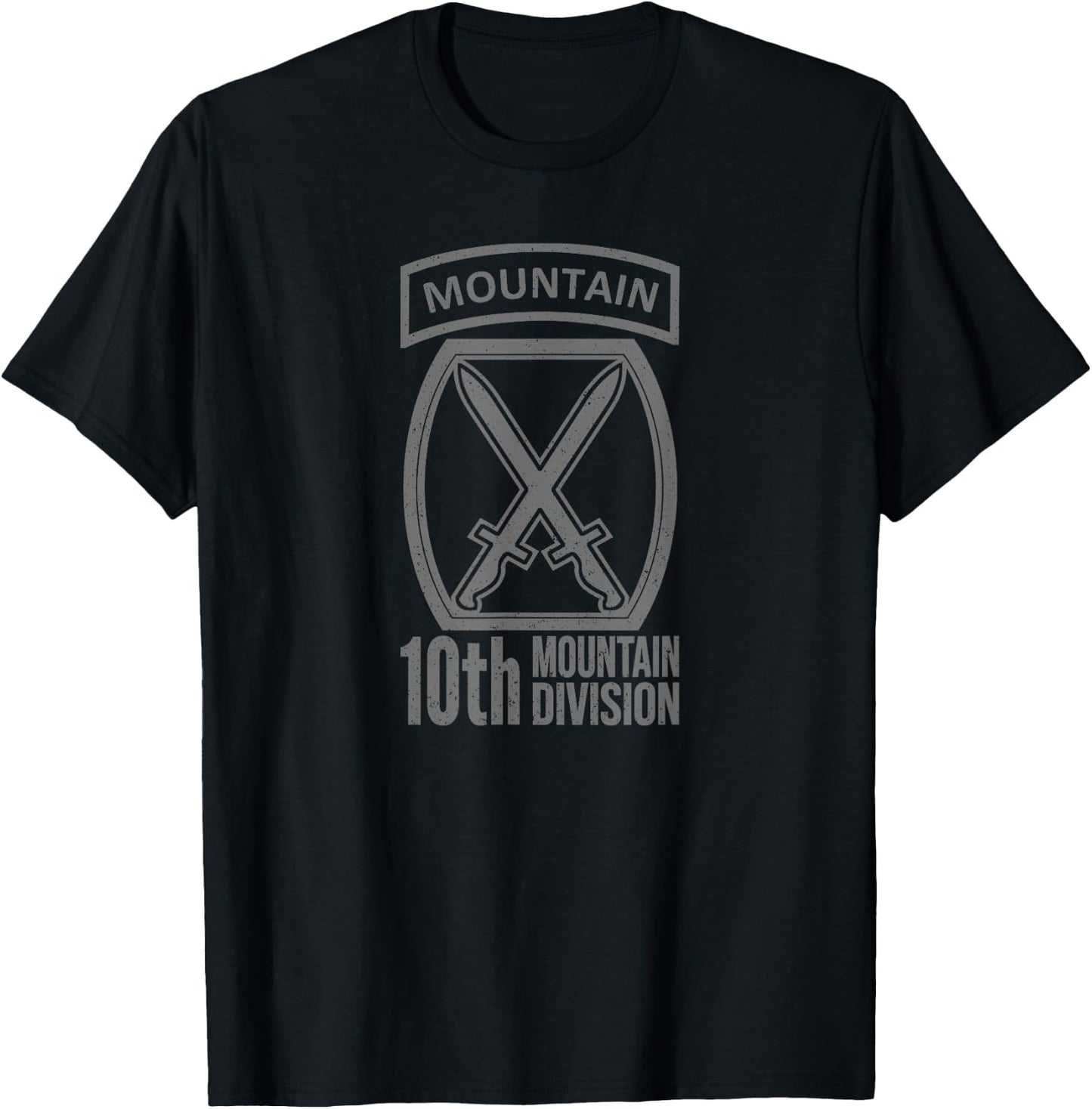 10th Mountain Division Army Infantry Us Usa Veteran Gray T-Shirt - T-Shirt | Black