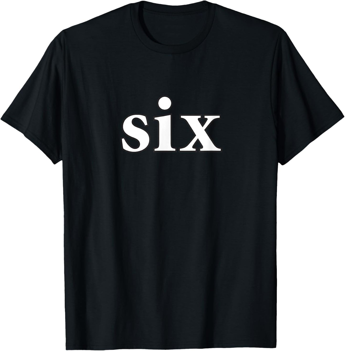 Number 6 Six Spelled Out T-Shirt - T-Shirt | Black