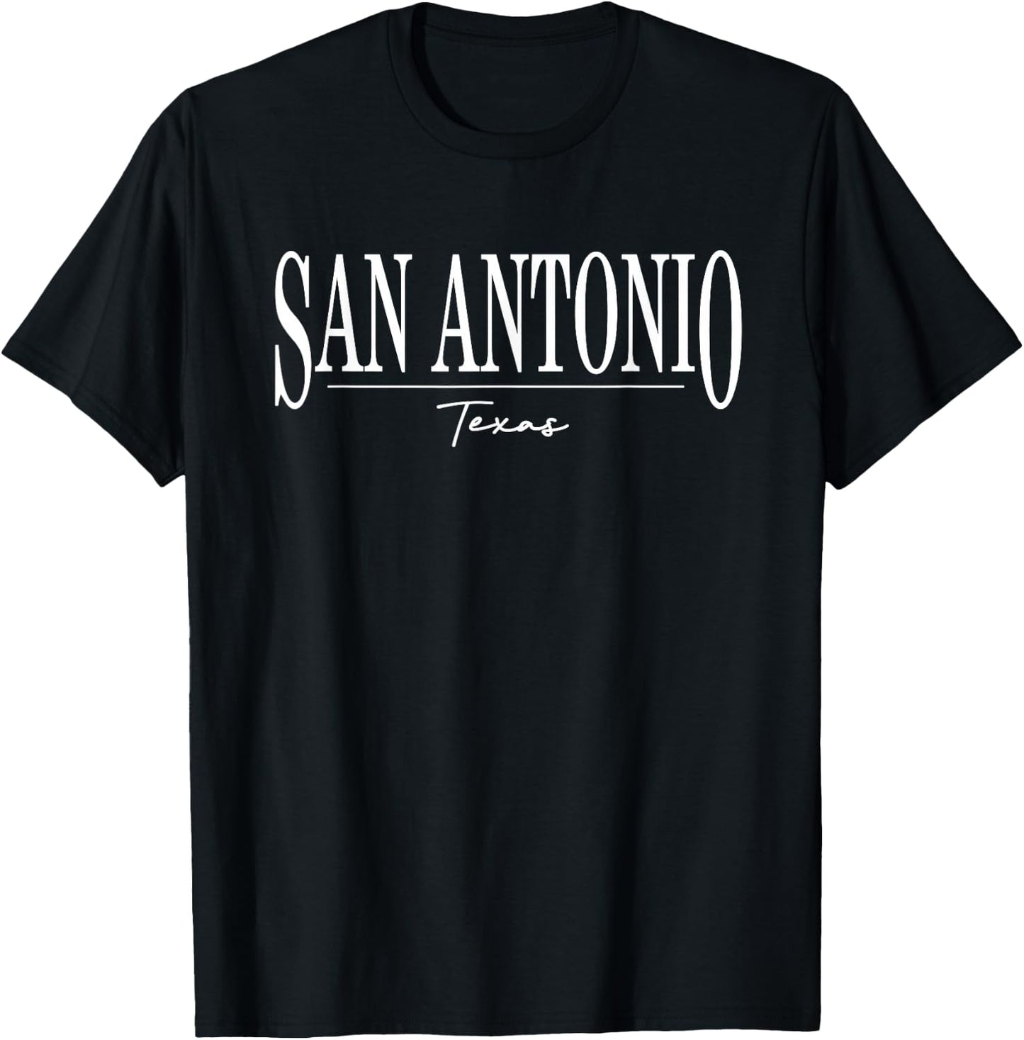 San Antonio Texas Retro Vintage Text Souvenir T-Shirt - T-Shirt | Black