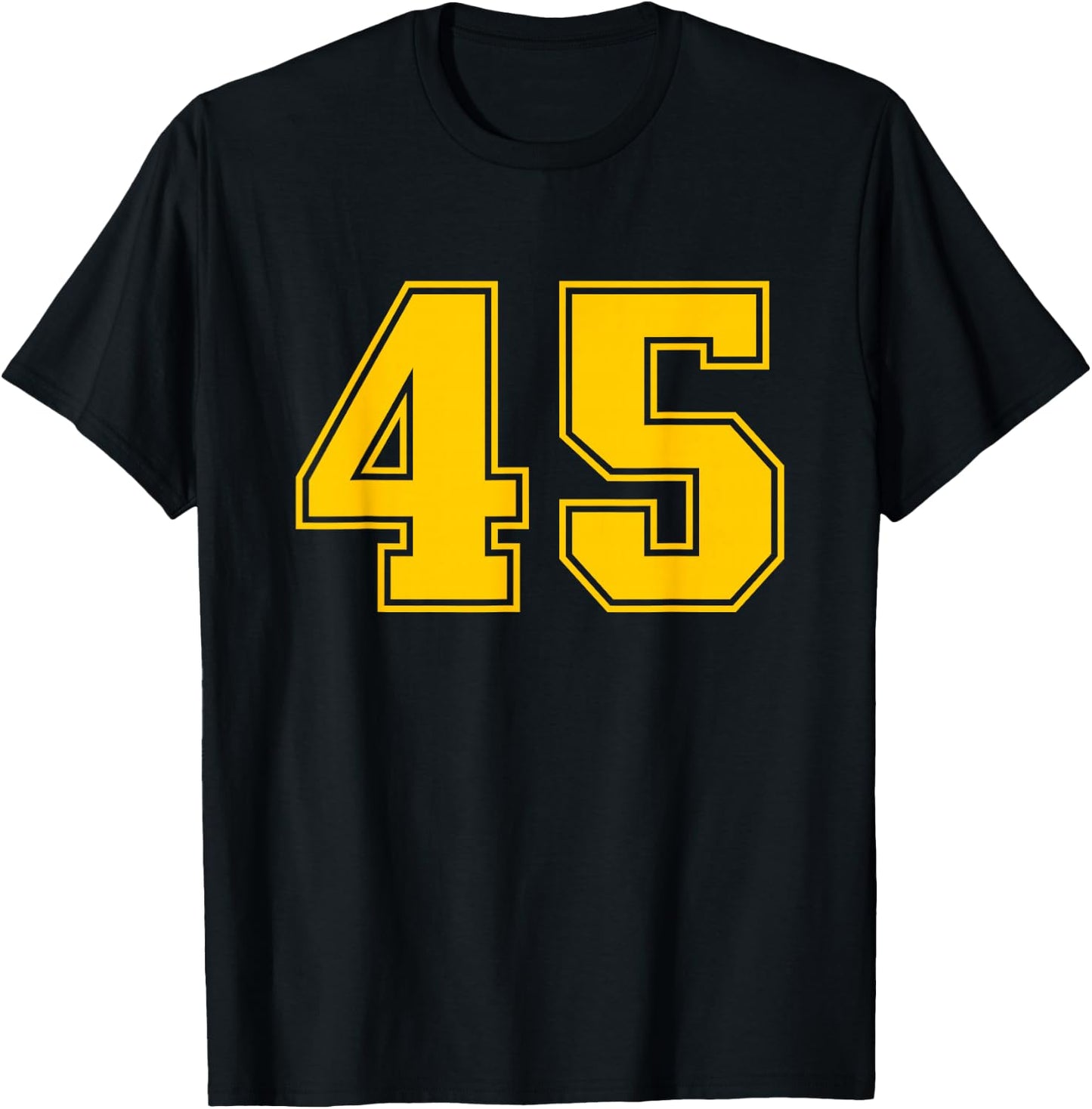 Number #45 Yellow Sport Number T-Shirt - T-Shirt | Black