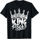 King Pisces Birthday Astrology Zodiac Sign Funny T-Shirt - T-Shirt | Black