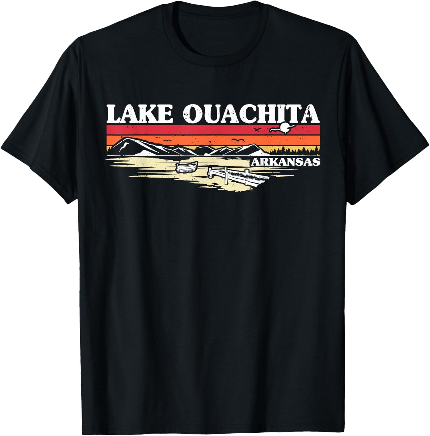 Fishing Boating Camping Lake Vacation Lake Ouachita T-Shirt - T-Shirt | Black