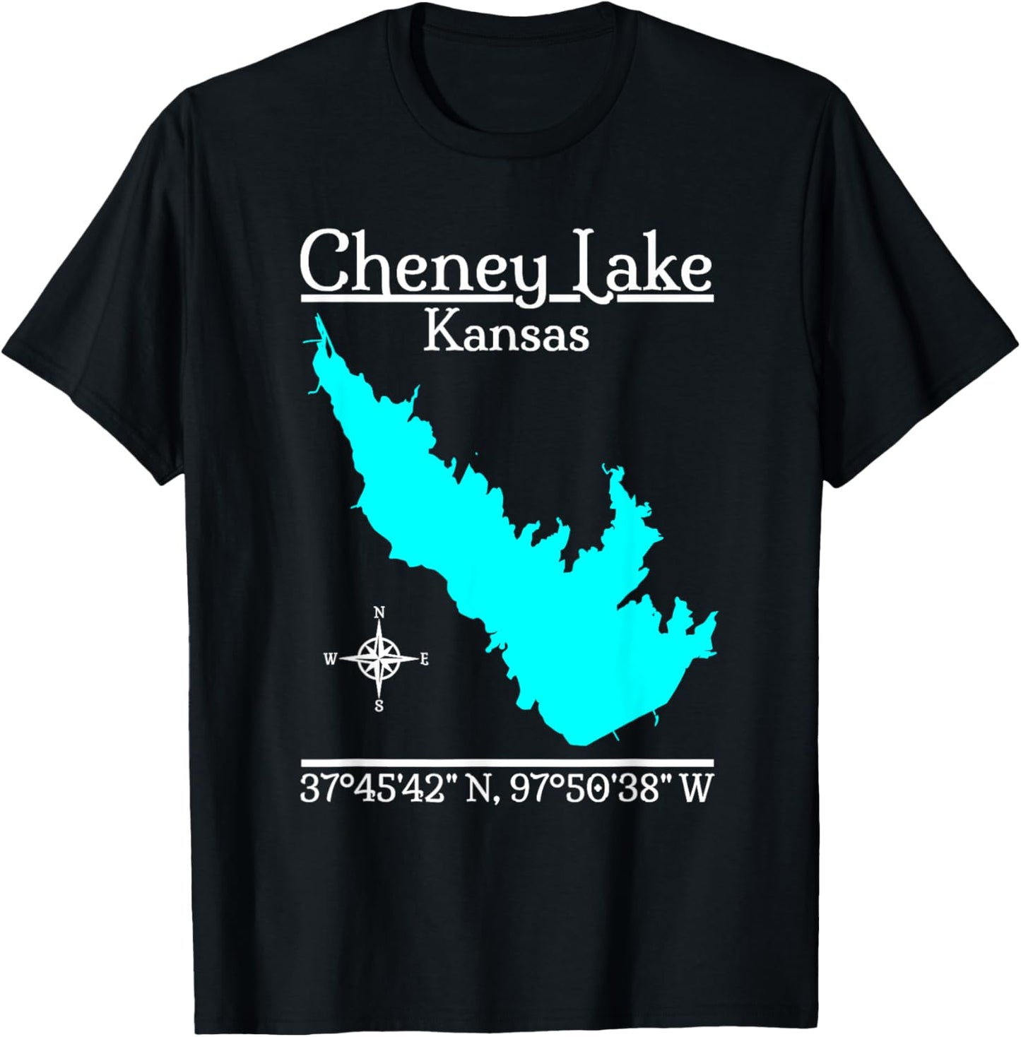 Cheney Lake, Kansas T-Shirt - T-Shirt | Black