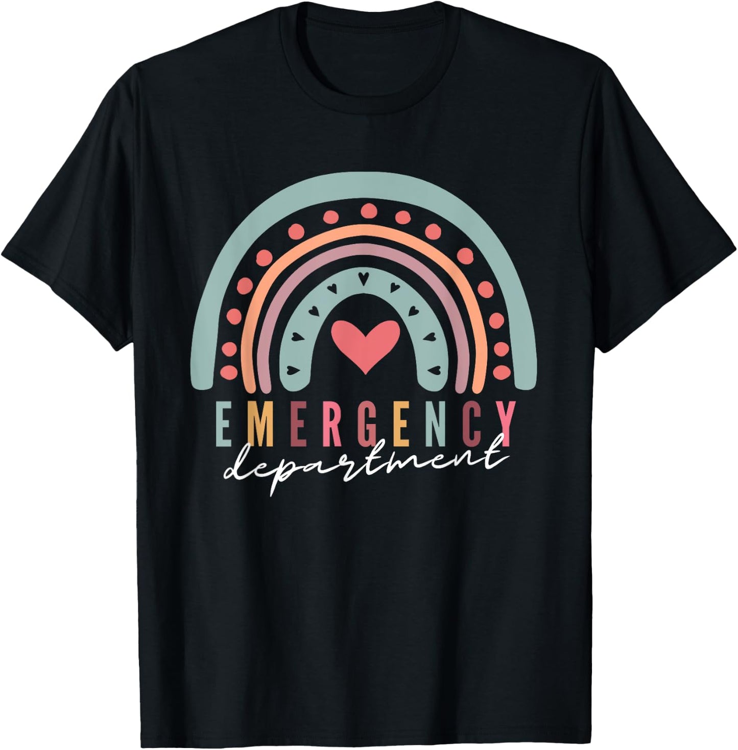 Emergency Department Team Emergency Room Nursing Rainbow T-Shirt - T-Shirt | Black