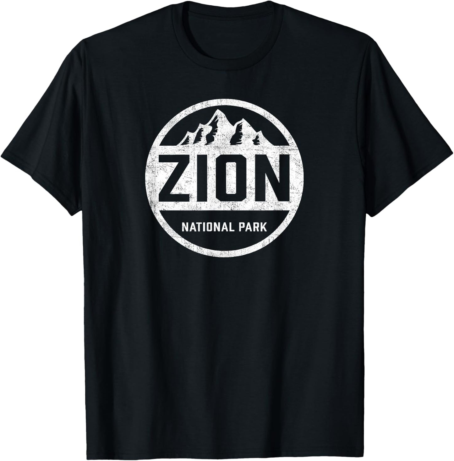 Retro Zion National Park Utah Mountain Women Men Kids Hiking T-Shirt - T-Shirt | Black