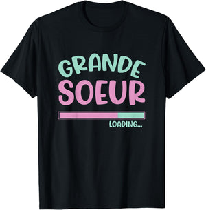 Kids Pregnancy Announcement for Girls Je Vais être une Grande Soeur T-Shirt - T-Shirt | Black