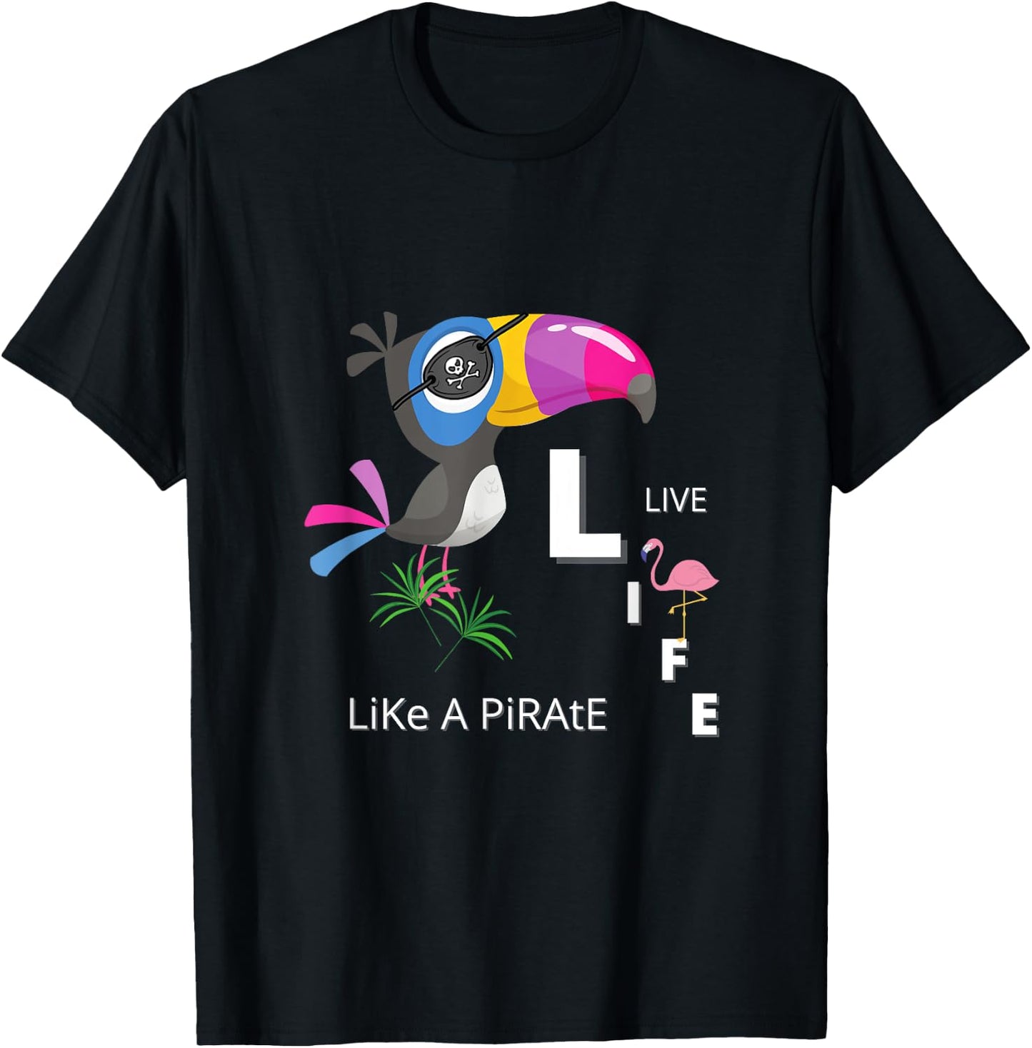 Tropical Bird | Pirate T-Shirt - T-Shirt | Black