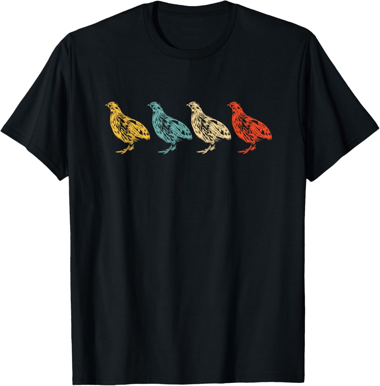 Vintage Quail Bird 60s 70s Quail T-Shirt - T-Shirt | Black