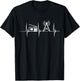 Ham Radio Tower Heartbeat EKG Pulse Cardio Amateur Radio T-Shirt - T-Shirt | Black