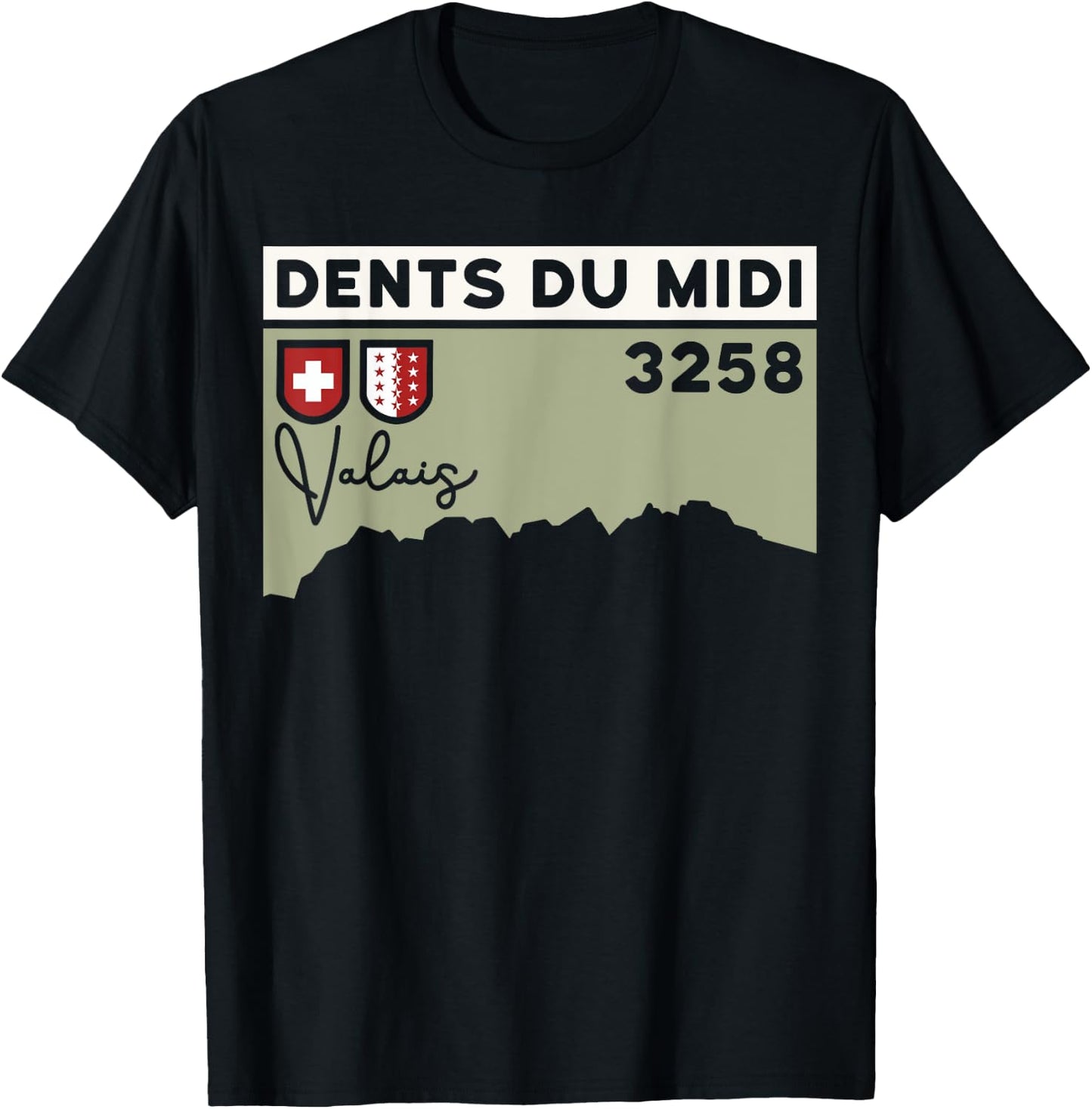 Mount Dents du Midi Hike Climbing Valais Swiss Hiking Gifts T-Shirt - T-Shirt | Black