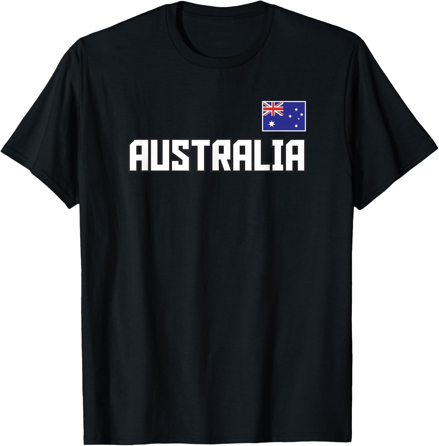 Australia Flag Australian Pride Athletic Style Country T-Shirt - T-Shirt | Black