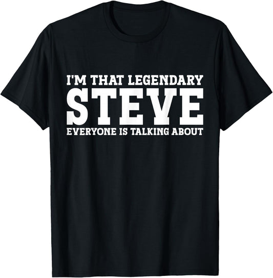 Steve Personal Name First Name Funny Steve T-Shirt - T-Shirt | Black