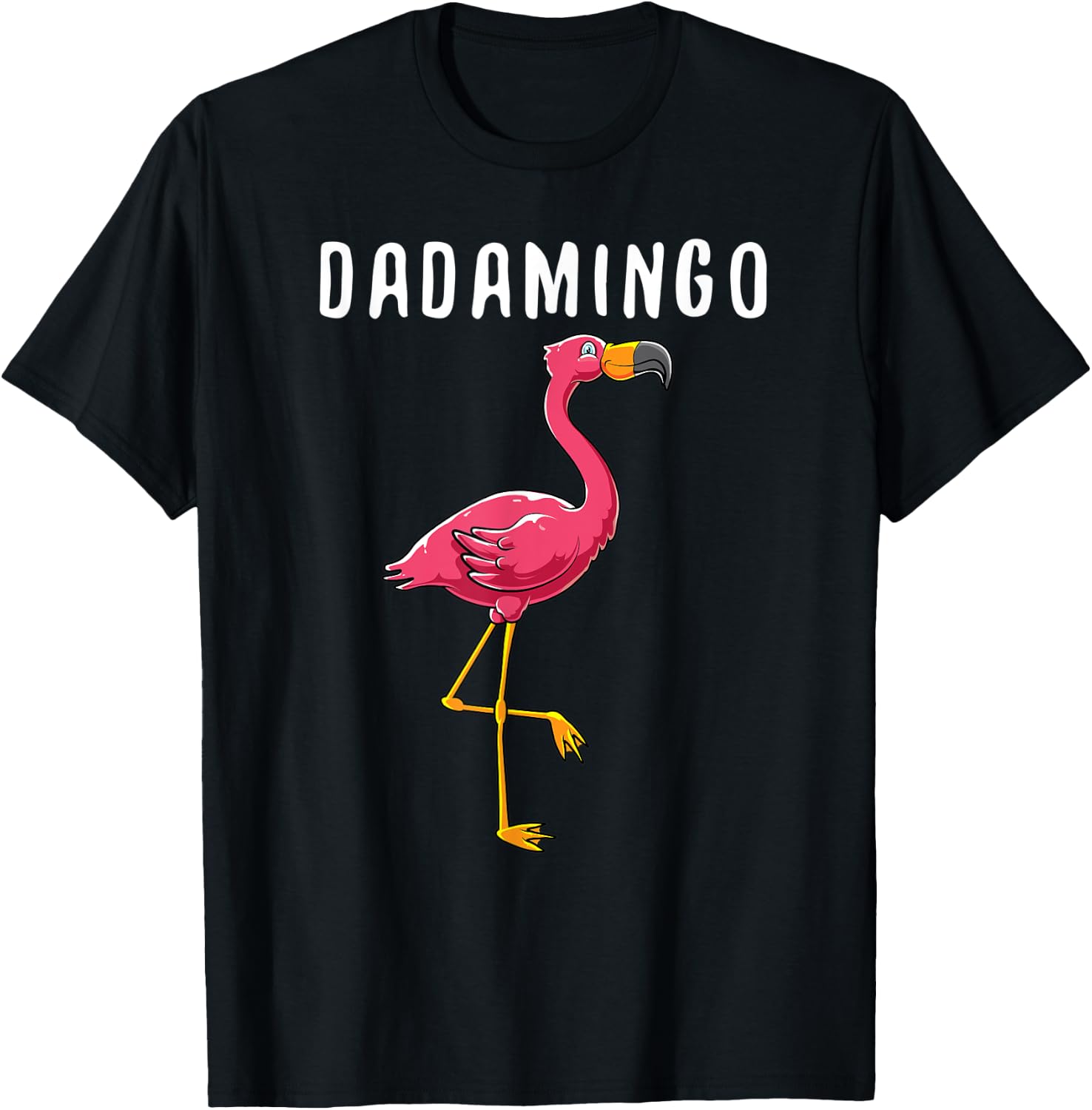 Flamingo bird funny theme for DADA T-Shirt - T-Shirt | Black