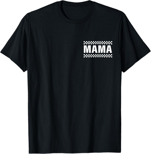 Racing Birthday Party Matching Family Race Car Pit Crew Mama T-Shirt - T-Shirt | Black