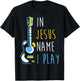 In Jesus Name I Play Ukulele - Christian Ukulele Player T-Shirt - T-Shirt | Black