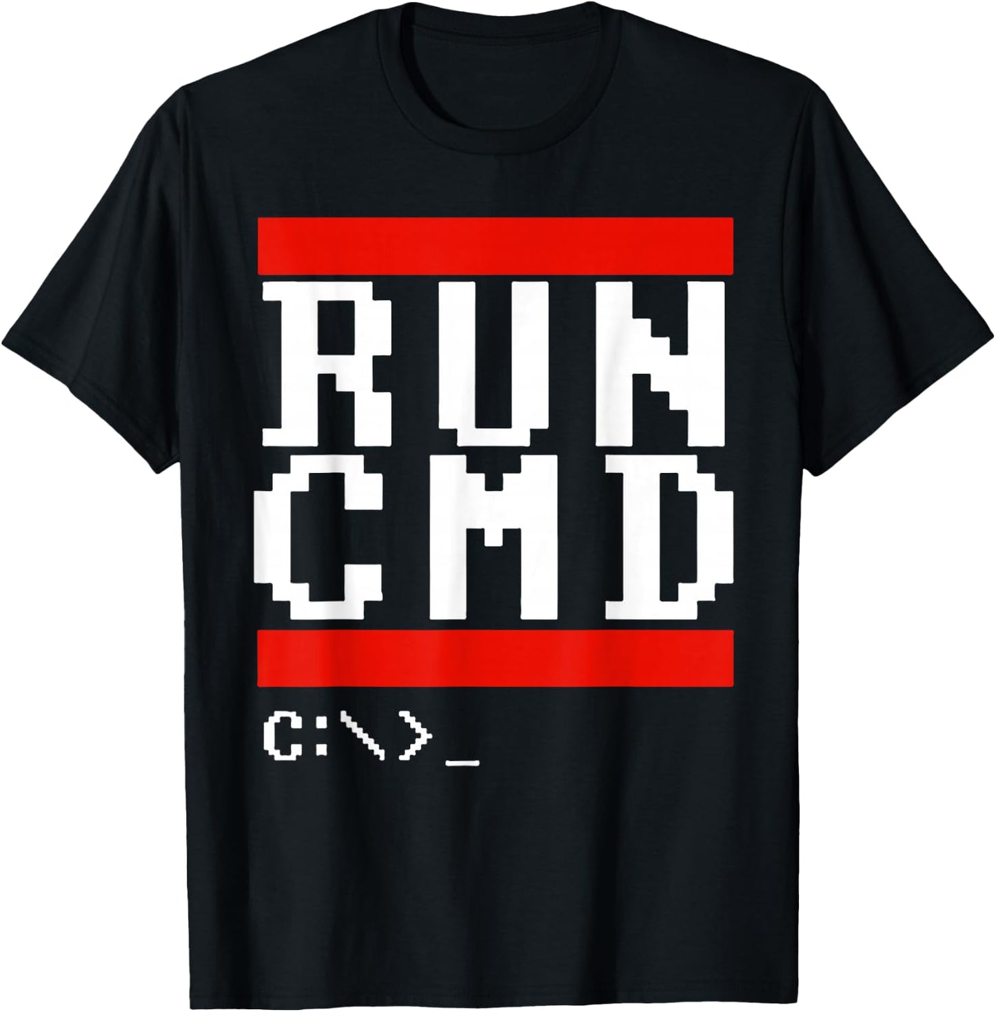 Run CMD Funny Programmer Coding T-Shirt - T-Shirt | Black