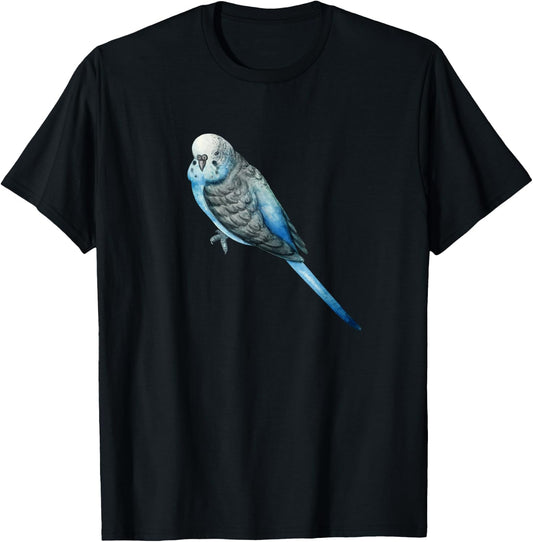 Cool Flying Wings Blue Parakeet Budgie Bird Tropical Animal T-Shirt - T-Shirt | Black