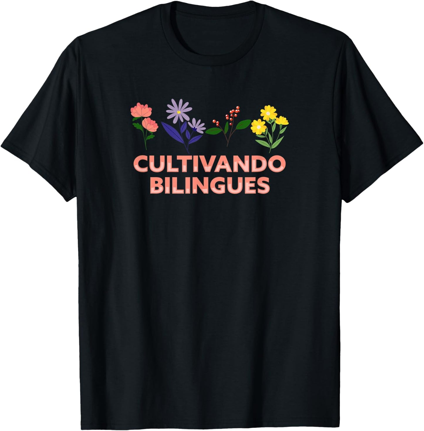 Cultivando Bilingues Dual Language Crew Bilingual Teacher Men Women T-Shirt - T-Shirt | Black
