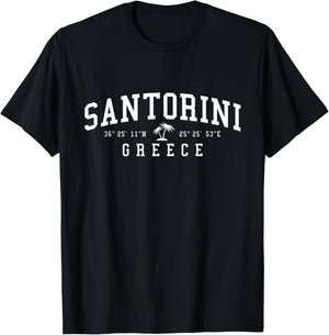 Santorini Greece Greek Islands Travel T-Shirt - T-Shirt | Black