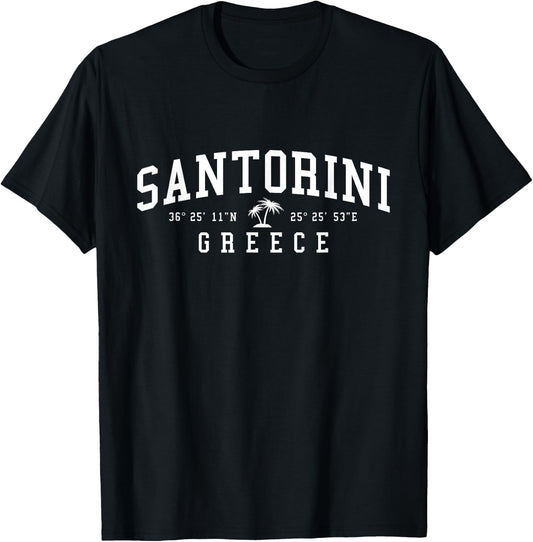 Santorini Greece Greek Islands Travel T-Shirt - T-Shirt | Black