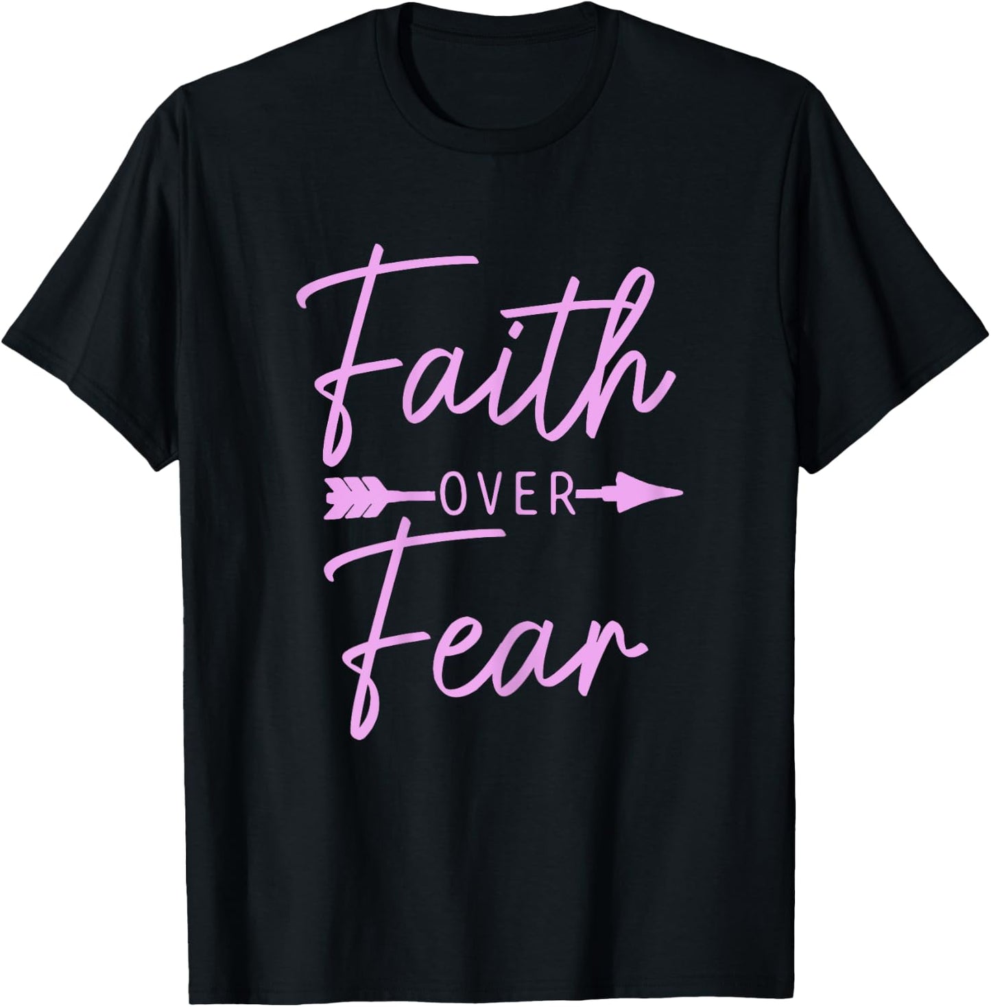 Faith Over Fear Christian Pastor Religious Bible Verse T-Shirt - T-Shirt | Black