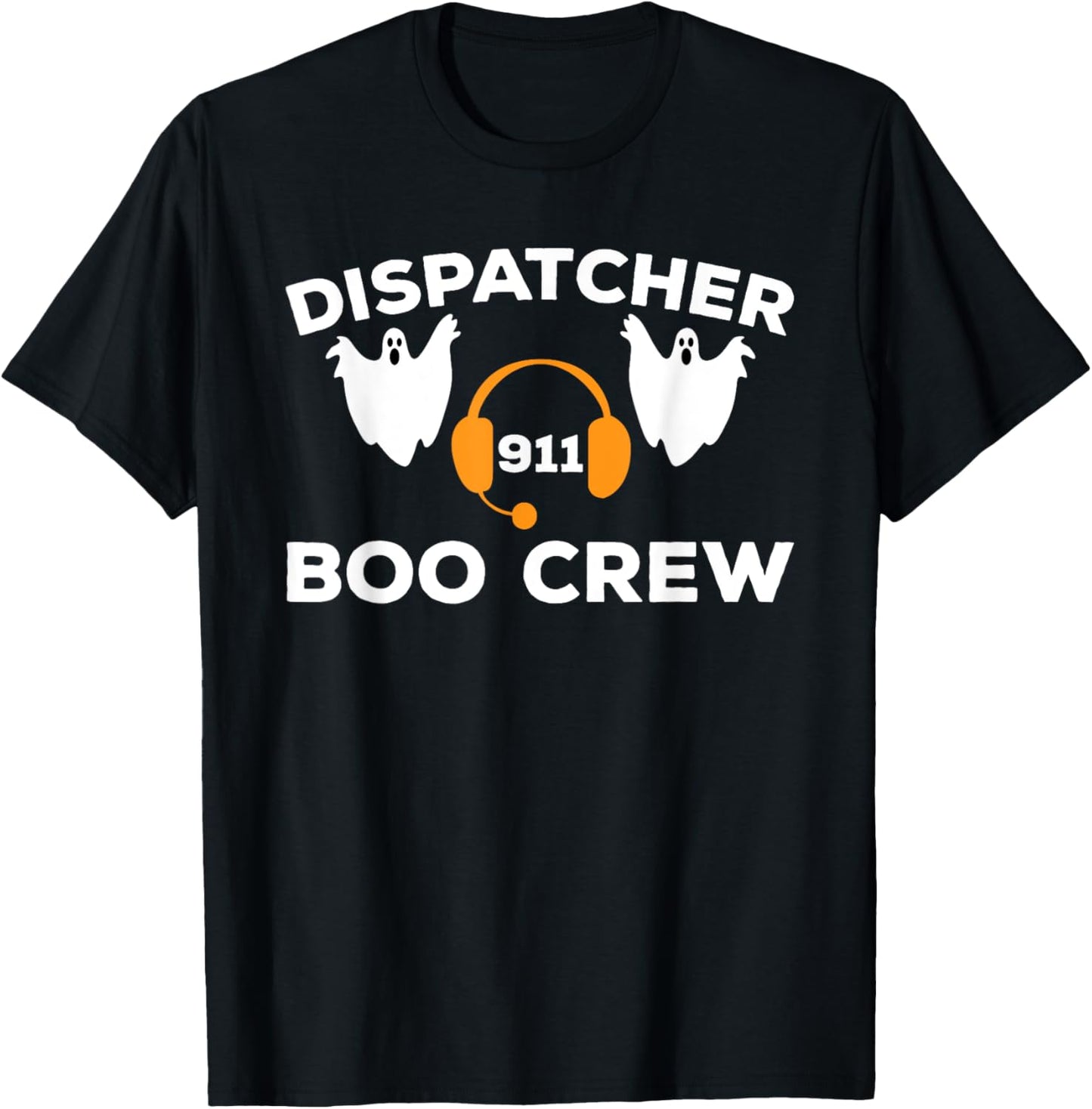 Funny Dispatcher 911 Boo Crew Spooky Halloween Costume T-Shirt - T-Shirt | Black