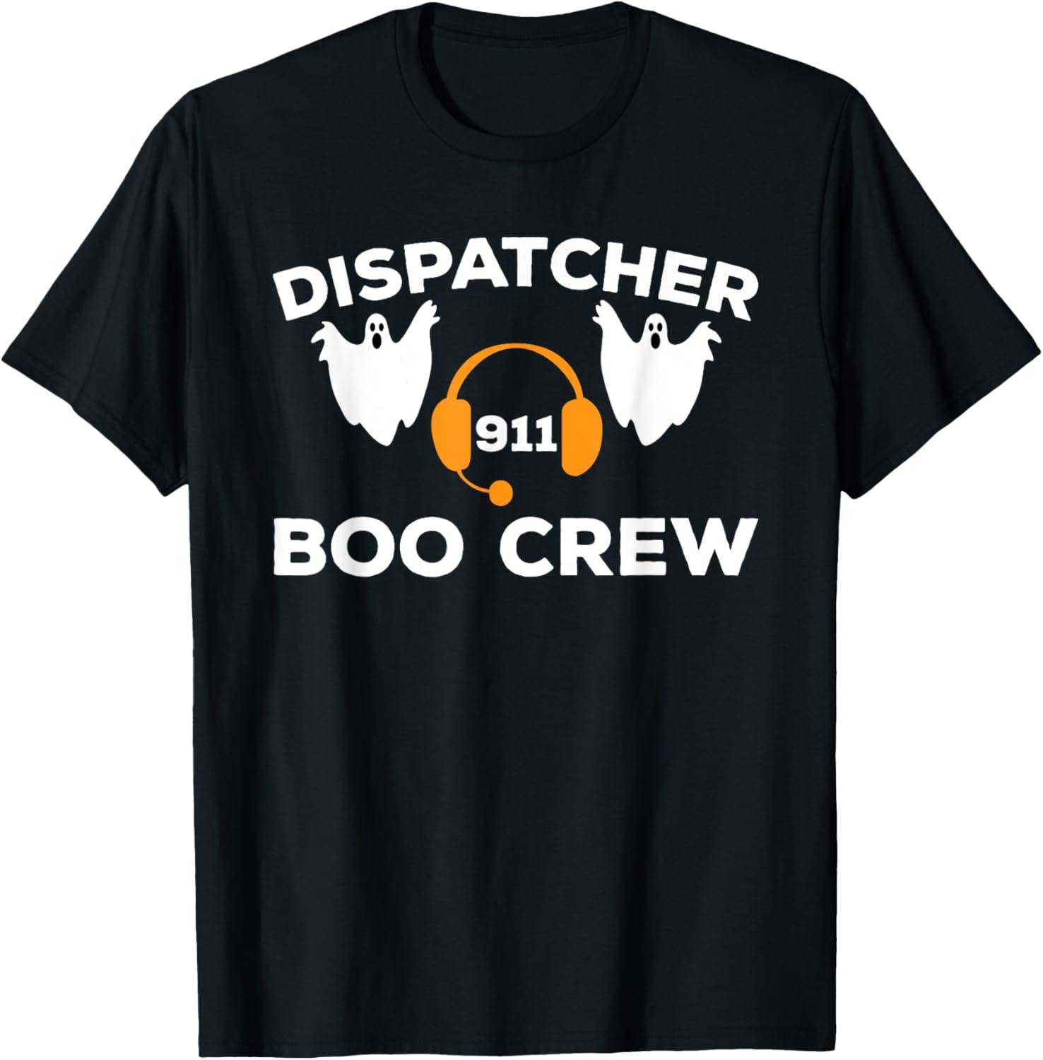 Funny Dispatcher 911 Boo Crew Spooky Halloween Costume T-Shirt - T-Shirt | Black
