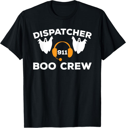 Funny Dispatcher 911 Boo Crew Spooky Halloween Costume T-Shirt - T-Shirt | Black