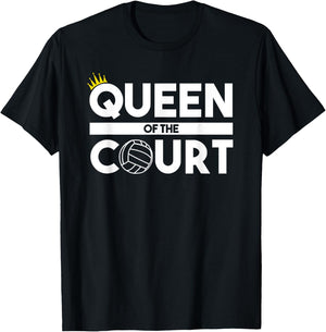 Queen Of The Volleyball Court Player Practice T-Shirt - T-Shirt | Black