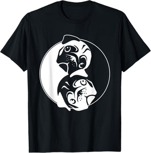 Pug Yin Yang Pugs Owner Dog Breed Animal Lover Pet Fans Men Women T-Shirt - T-Shirt | Black