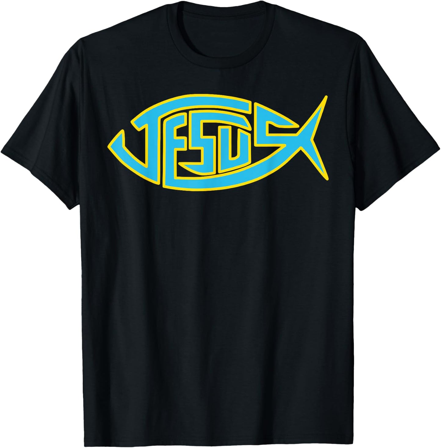 Jesus Fish - Ichthys Symbol - Christian Design For Teen T-Shirt - T-Shirt | Black