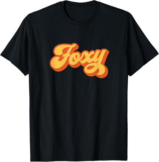 Foxy Red Orange Groovy Retro Vintage Funny T-Shirt - T-Shirt | Black