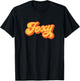Foxy Red Orange Groovy Retro Vintage Funny T-Shirt - T-Shirt | Black