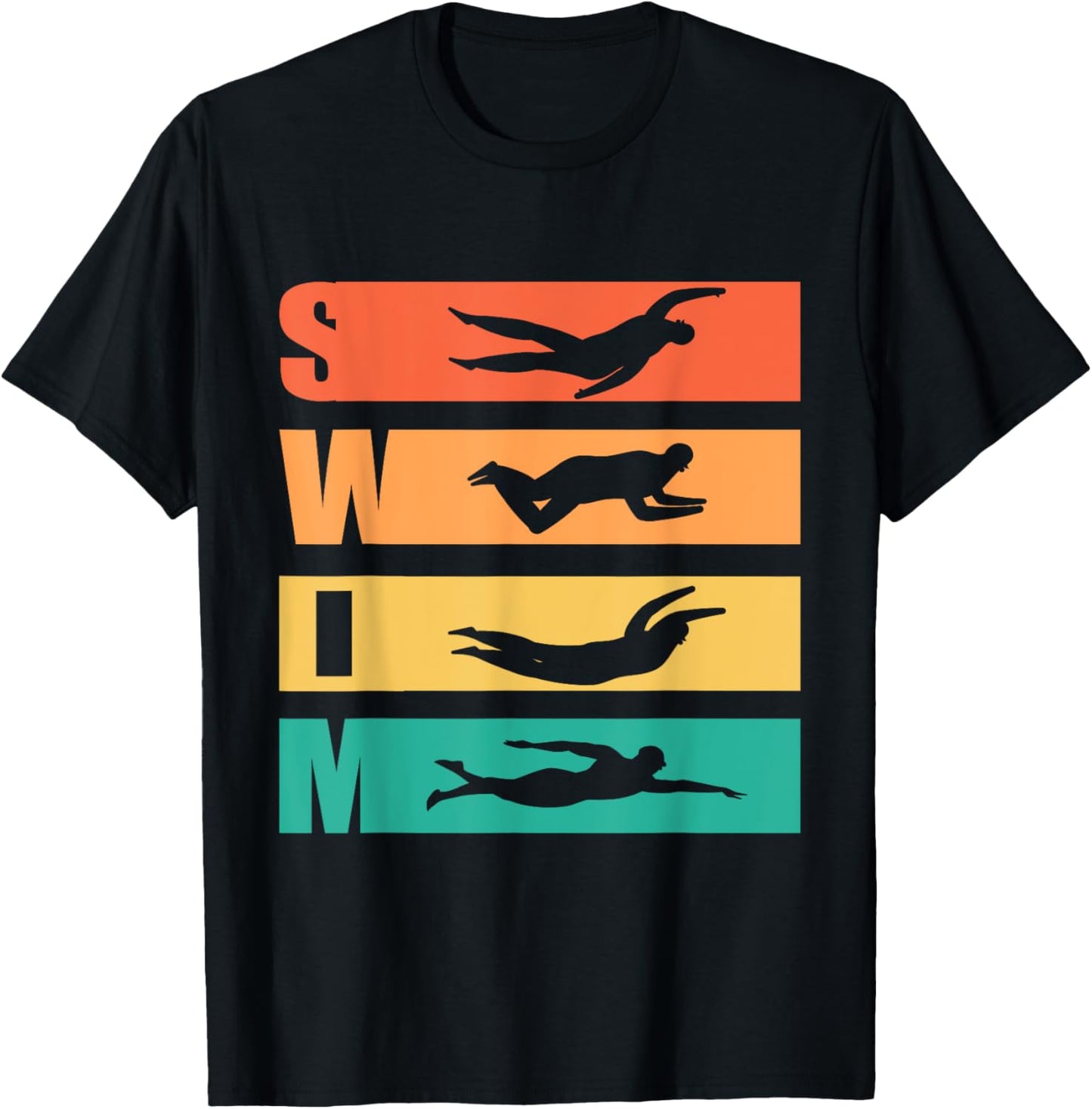 Funny Swim Retro Vintage Swimming For Swimmers T-Shirt - T-Shirt | Black