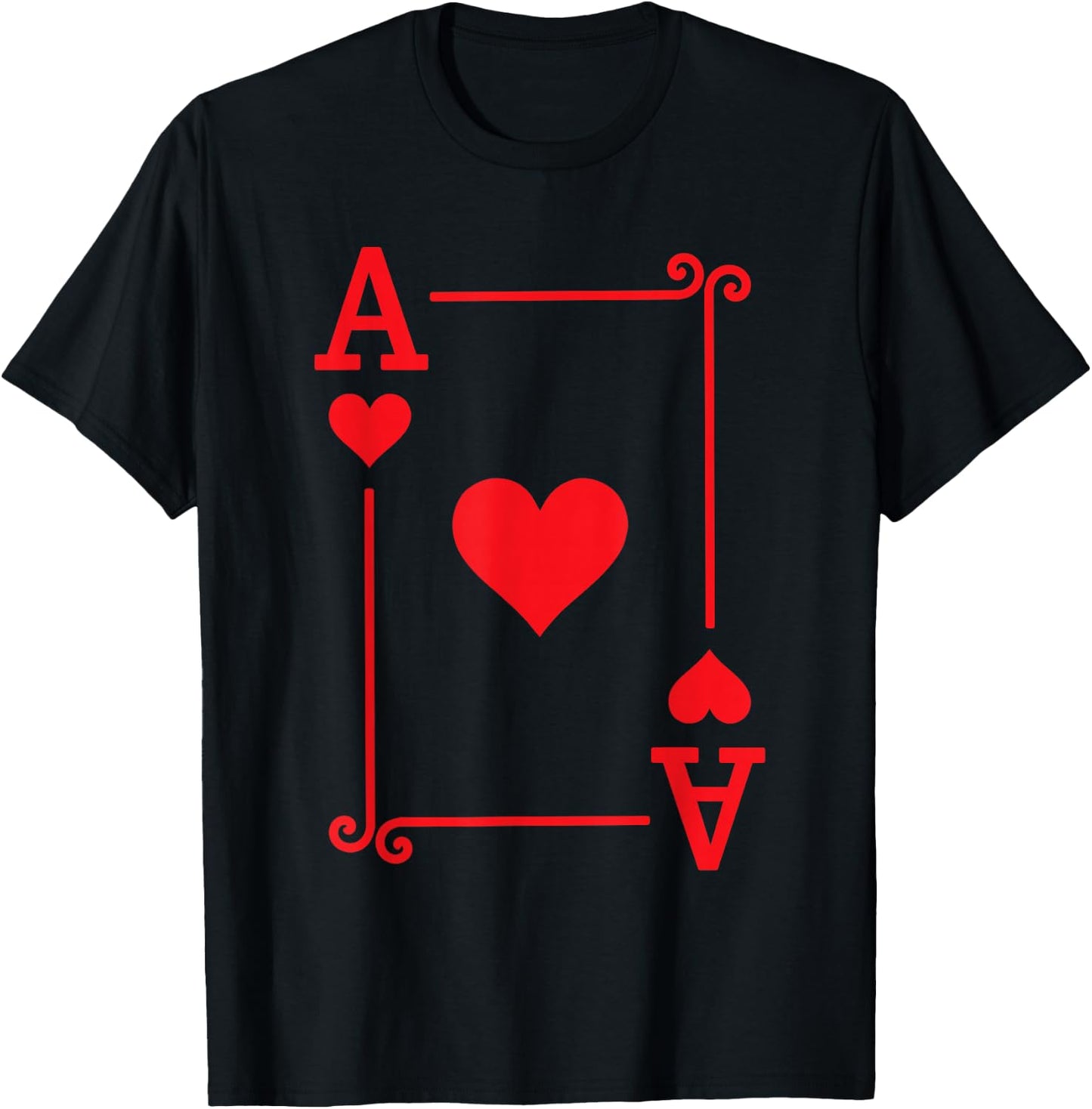 Playing Cards Costume - Ace Hearts Card - Ace Card T-Shirt - T-Shirt | Black