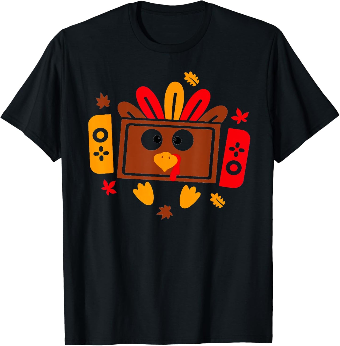 Video Games Thanksgiving Turkey Gamer Gaming Boys Kids Teens T-Shirt - T-Shirt | Black