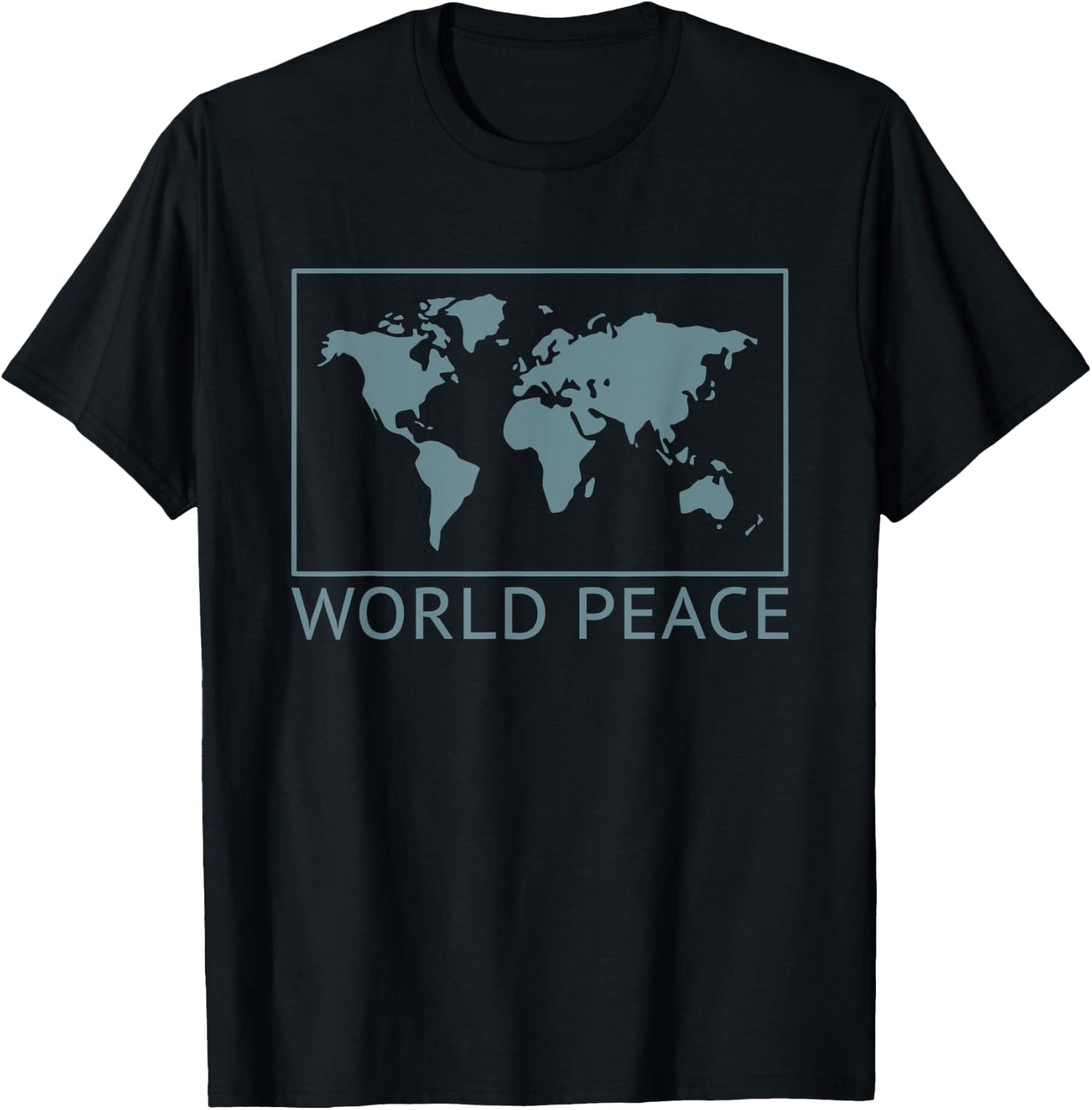 World Peace Globe Map Minimalist Traveler Travel T-Shirt - T-Shirt | Black