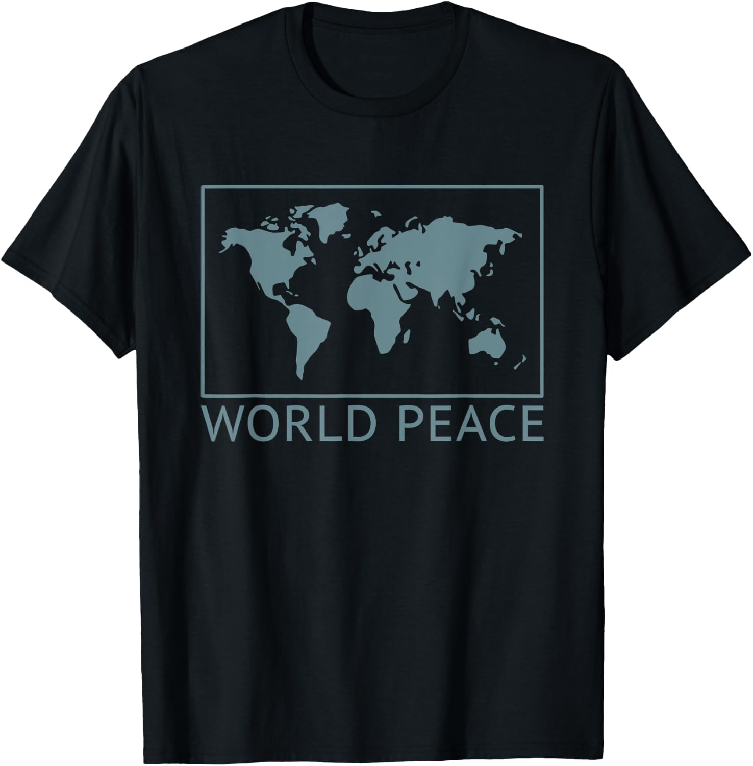 World Peace Globe Map Minimalist Traveler Travel T-Shirt - T-Shirt | Black
