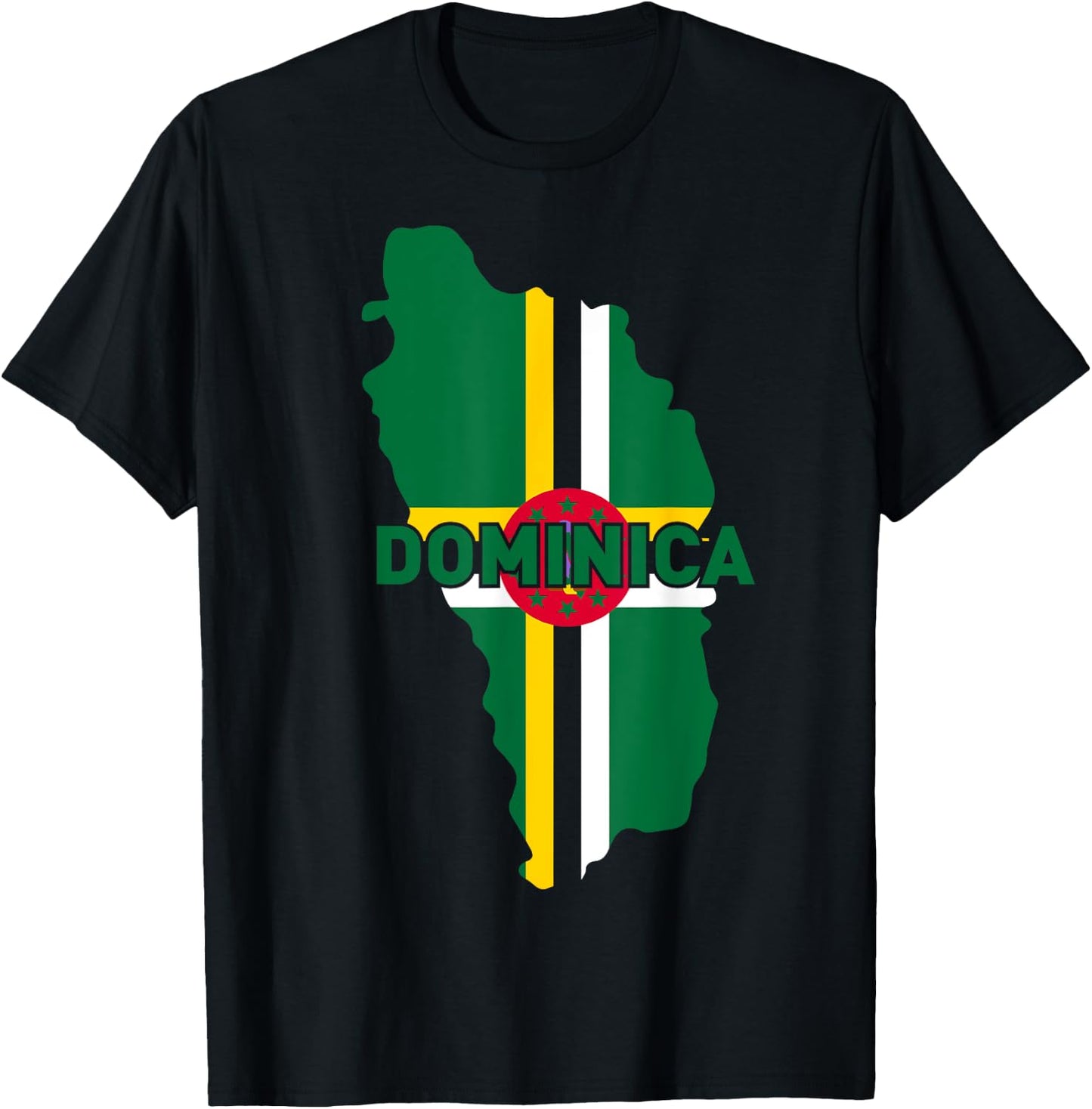 Proud Family and Patriotic Flag of Country Dominica T-Shirt - T-Shirt | Black