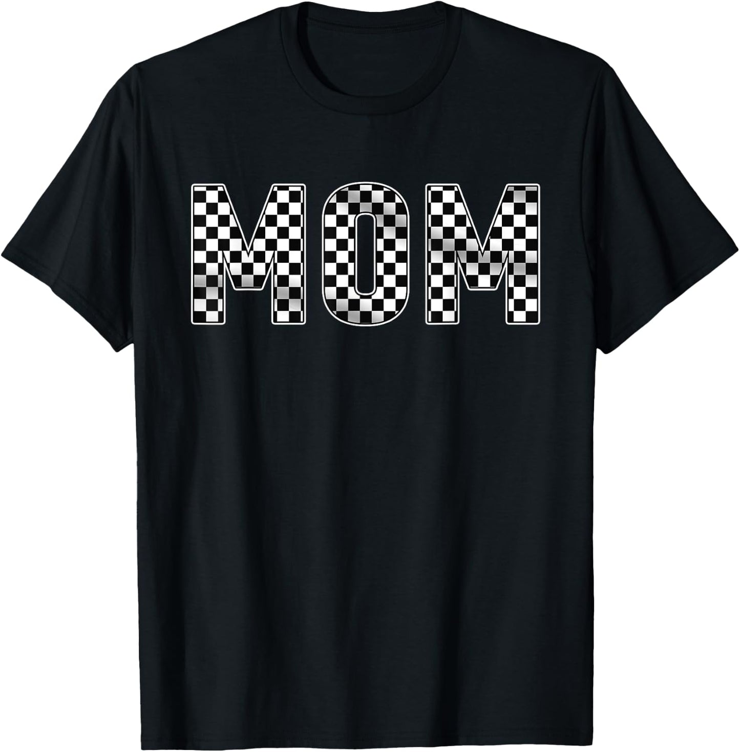 Pit Crew Mom Racing Car Family Matching Birthday Party T-Shirt - T-Shirt | Black