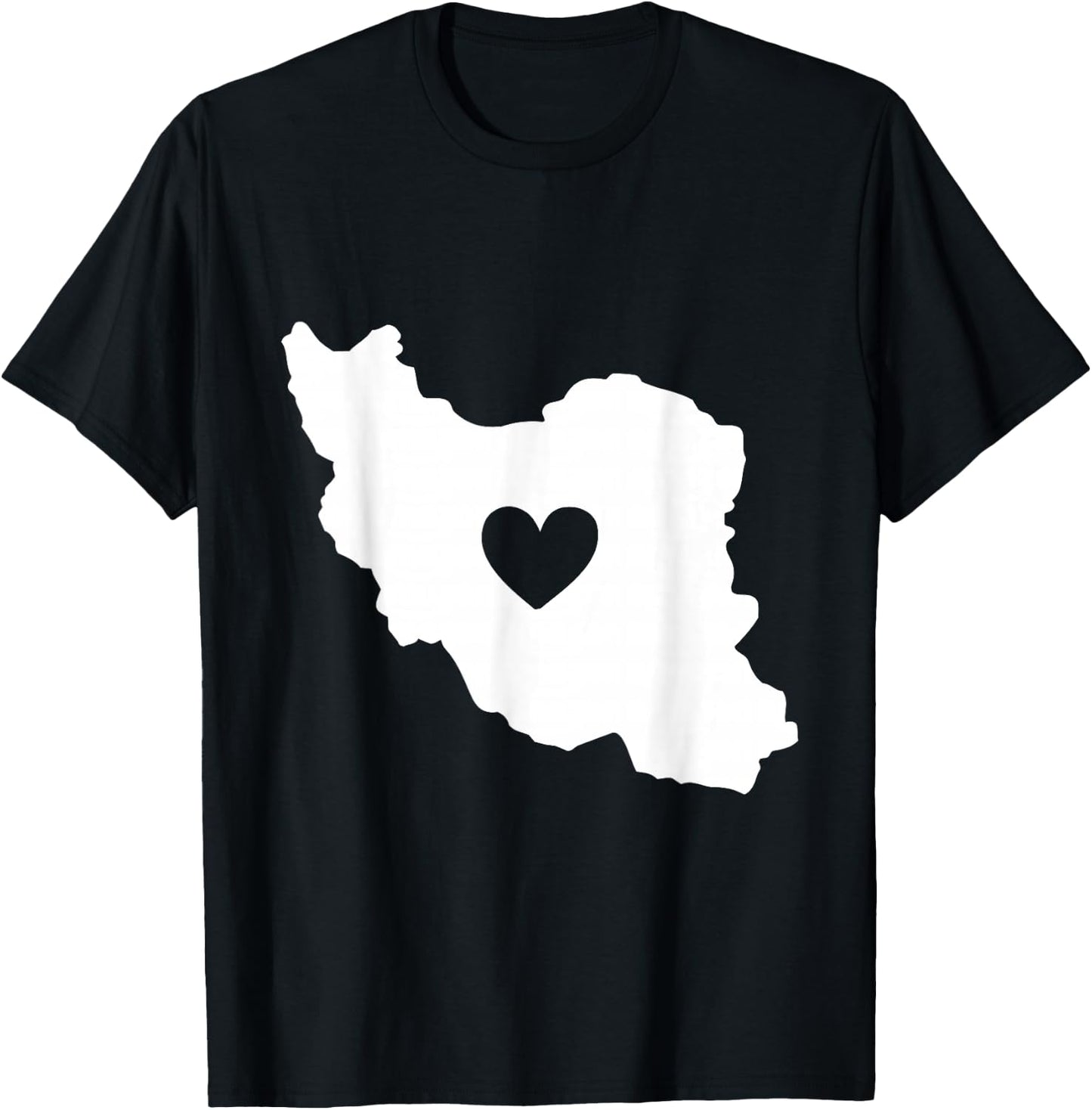 Iran Map Symbol Heart | Iranian Persian Love | Gift T-Shirt - T-Shirt | Black