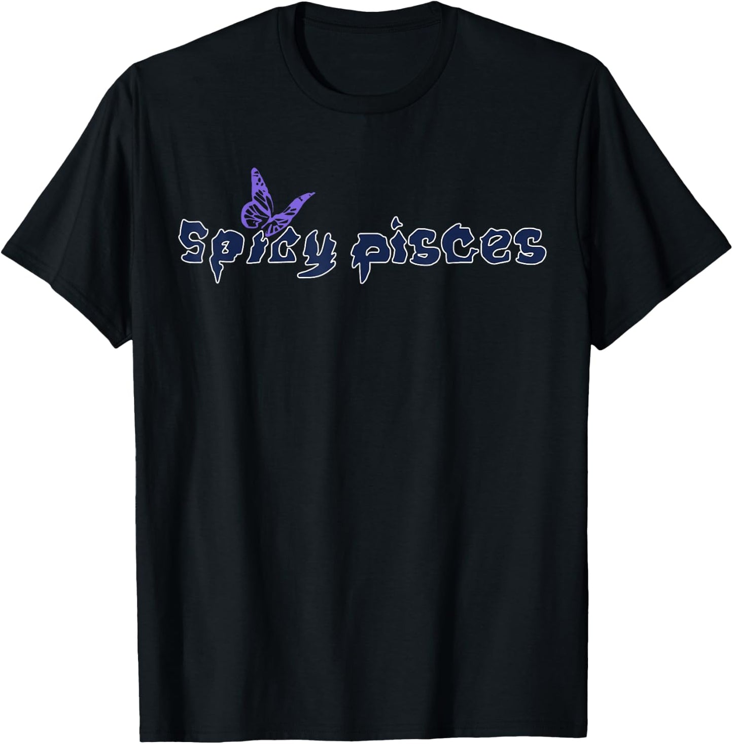 Pisces Birthday Zodiac Sign Horoscope Spicy Pisces Butterfly T-Shirt - T-Shirt | Black