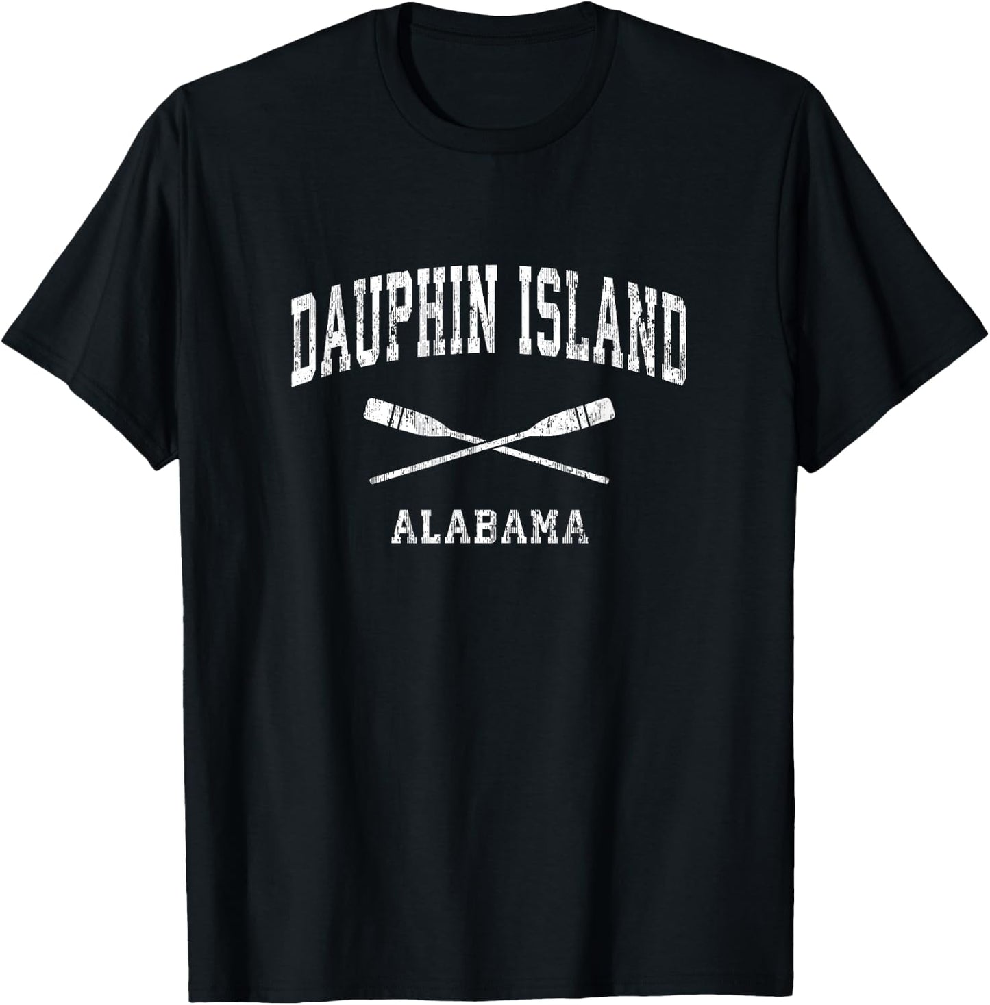 Dauphin Island Alabama Vintage Nautical Paddles Sports Oars T-Shirt - T-Shirt | Black