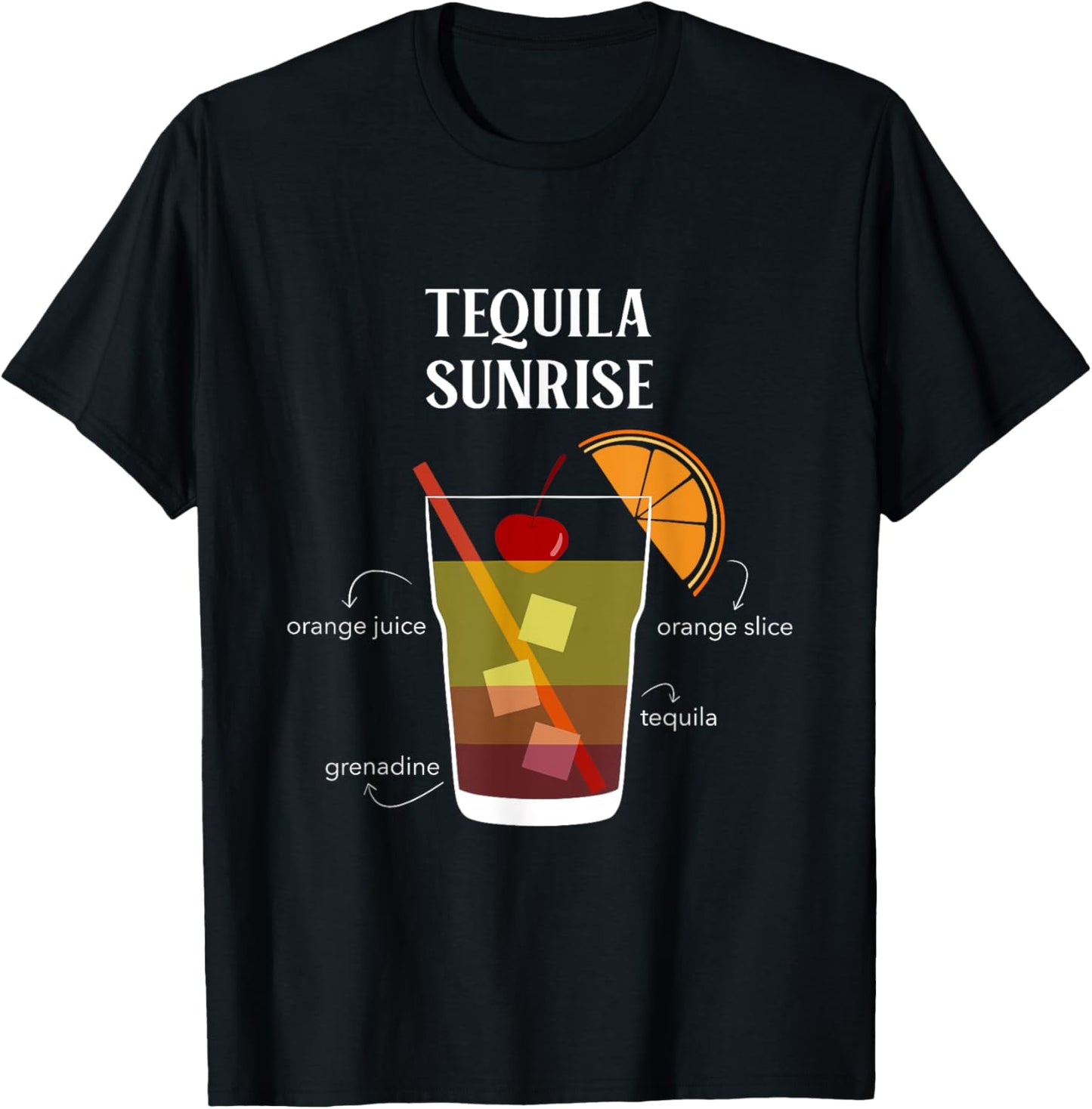 Tequila Sunrise Cocktail Team Tequila T-Shirt - T-Shirt | Black