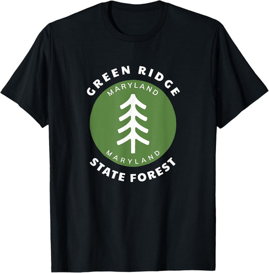 Green Ridge State Forest Maryland MD Forest Tree Vacation T-Shirt - T-Shirt | Black