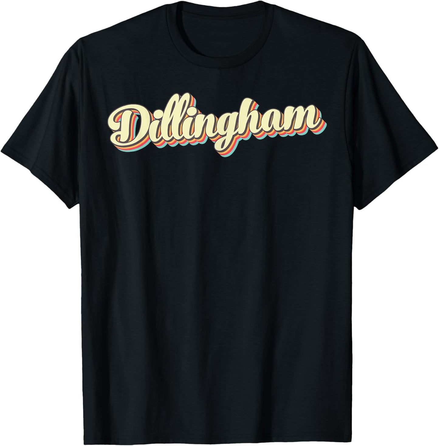 Dillingham Retro Art Baseball Font Vintage T-Shirt - T-Shirt | Black
