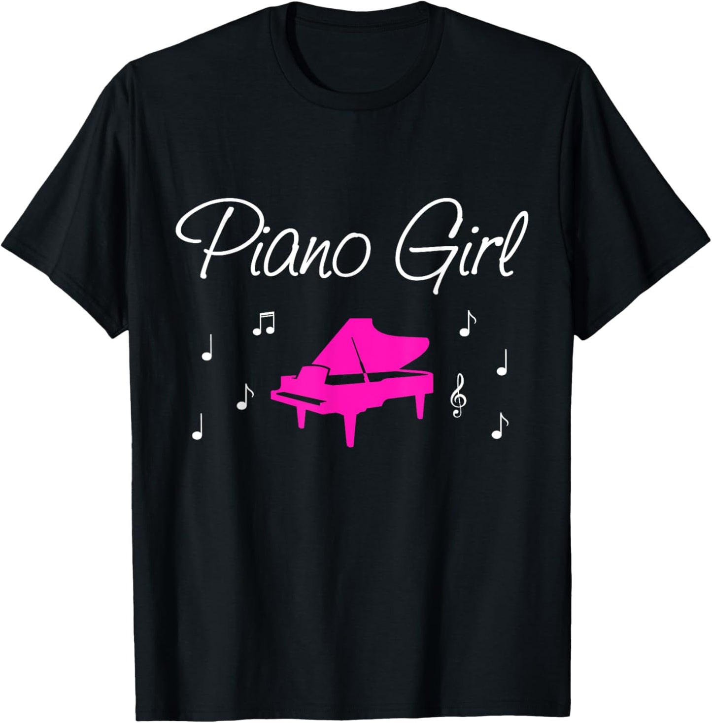 Piano Girl Funny Pianist Music Keyboardist Musician Outfit T-Shirt - T-Shirt | Black