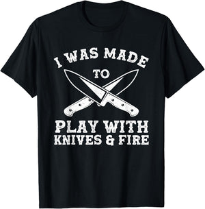 Funny Chef Art Women Knife Kitchen Apparel Chef T-Shirt - T-Shirt | Black