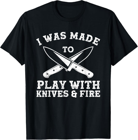 Funny Chef Art Women Knife Kitchen Apparel Chef T-Shirt - T-Shirt | Black